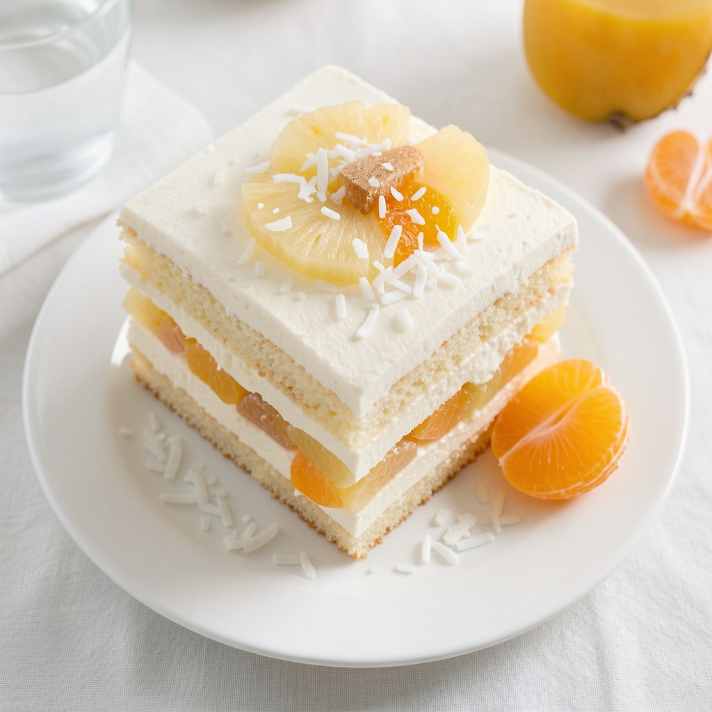 Ciasto zimowe z owocami z puszki