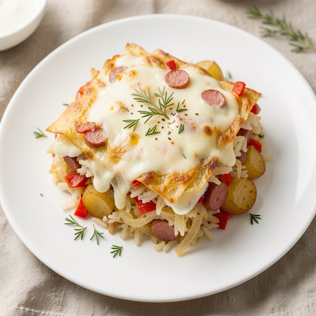 Zapiekanika z kapusty kiszonej i ryzu