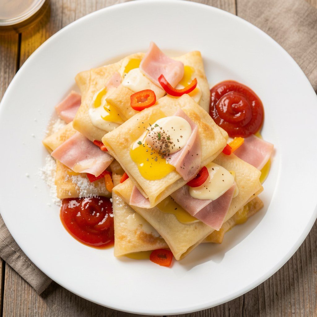 Racuchy z serem i szynką