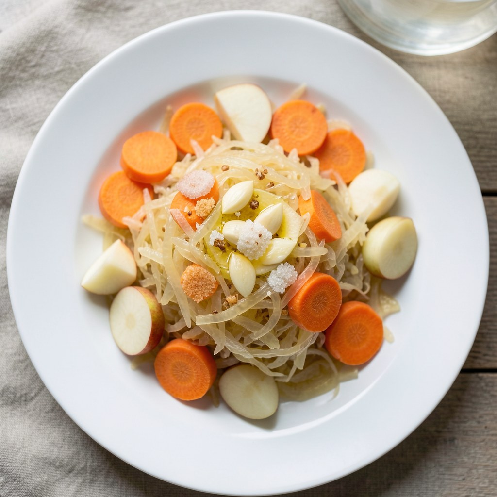 Surówka z kapusty kiszonej z czosnkiem