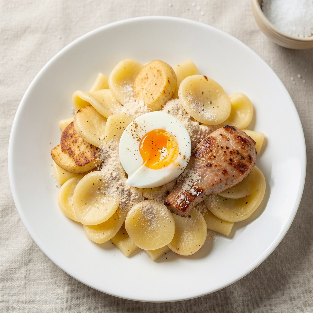 Kluski ziemniaczane z jajkiem