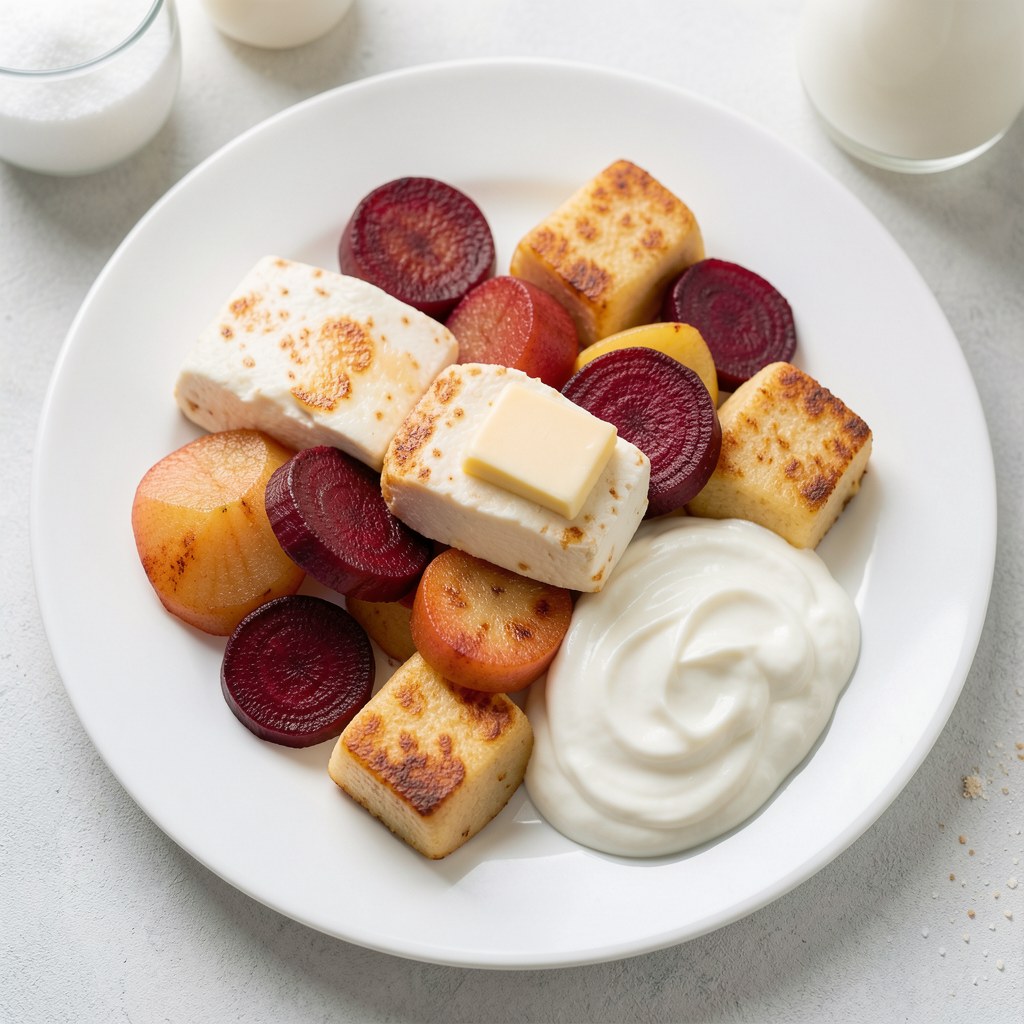 Placki z buraków, twarogu i jabłek