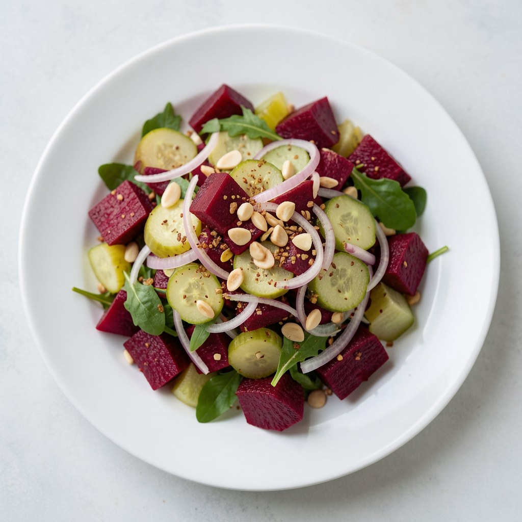 Sałatka z buraczkow z ogórkiem kiszonym