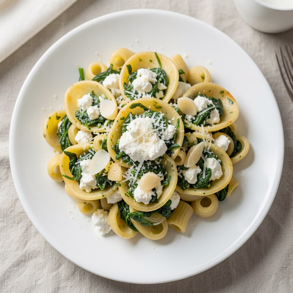 Muszle ze szpinakiem i serem ricotta