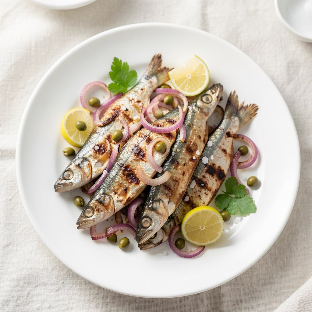 Sardynki grillowane z cebulką