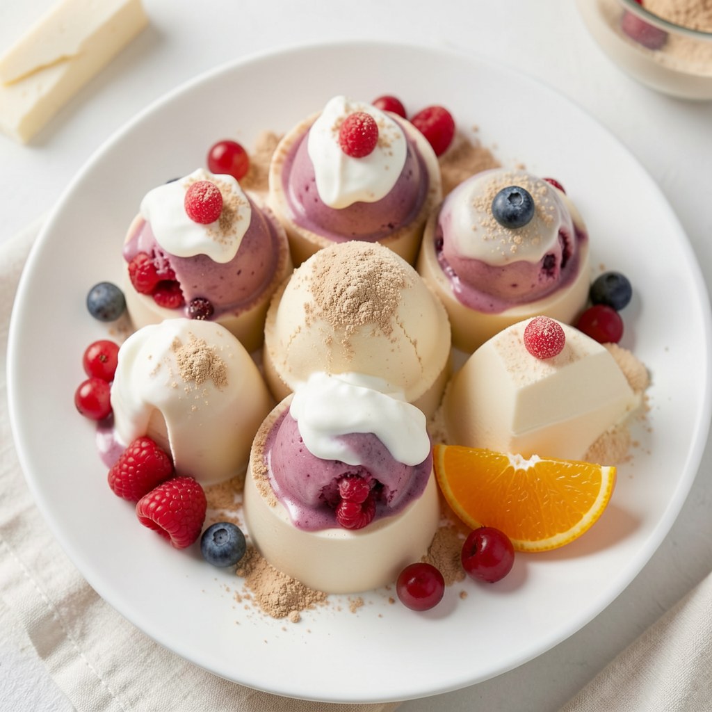 Lody z musem jagodowym