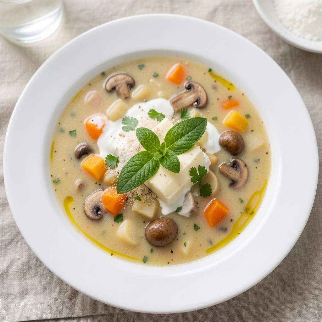 Zupa zacierkowa z warzywami :