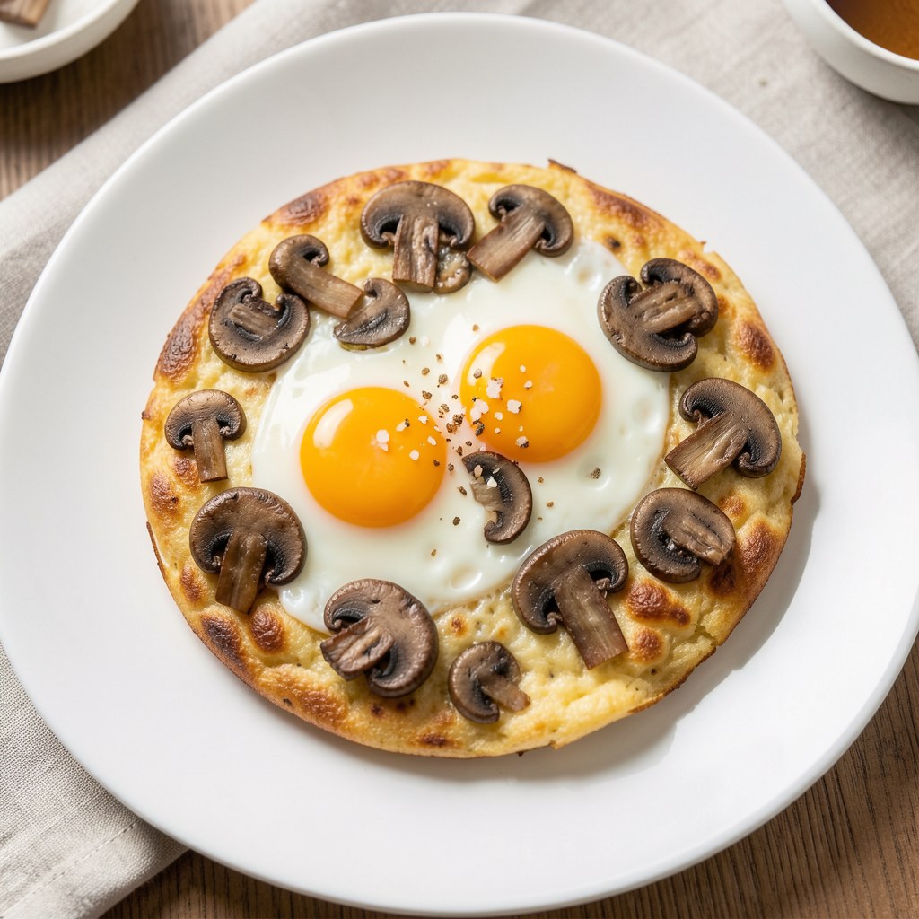 Jajecznica z pieczarkami