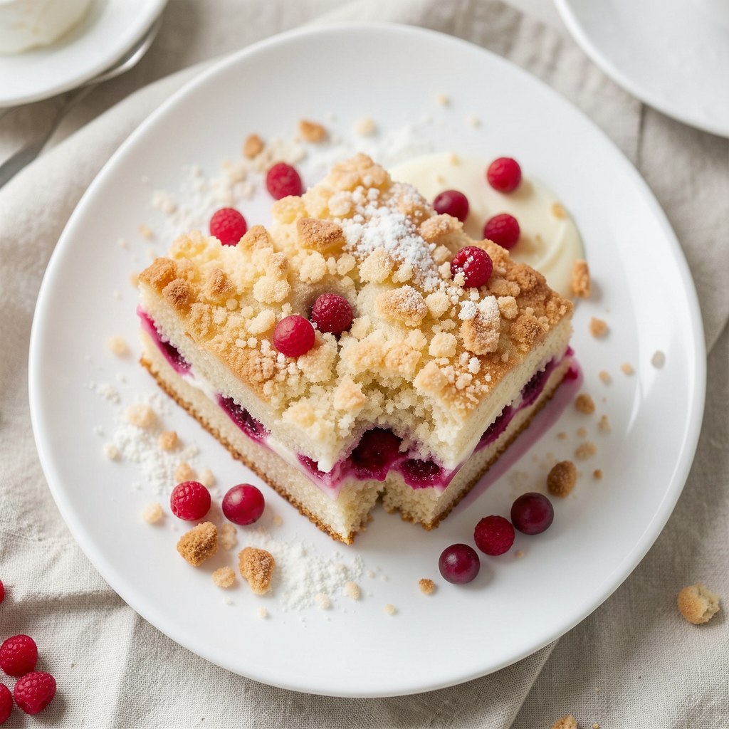 Placek z rabarbarem i kruszonką