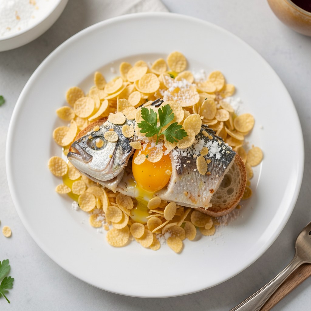 Dorsz w panierce z płatków kukurydzianych