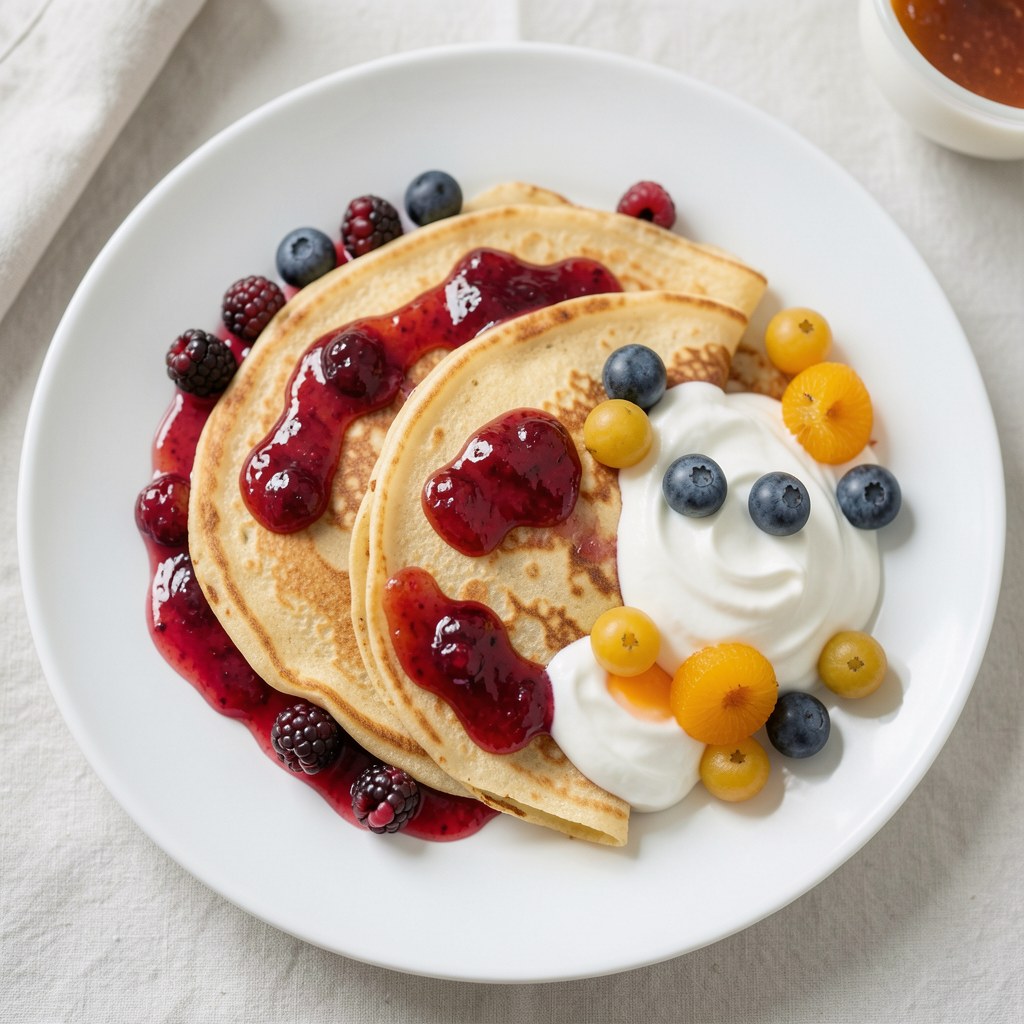 Naleśniki z dżemem i owocami