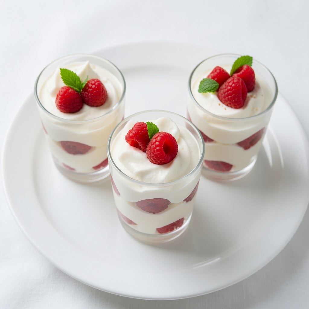 Deser z białą czekoladą i truskawkami