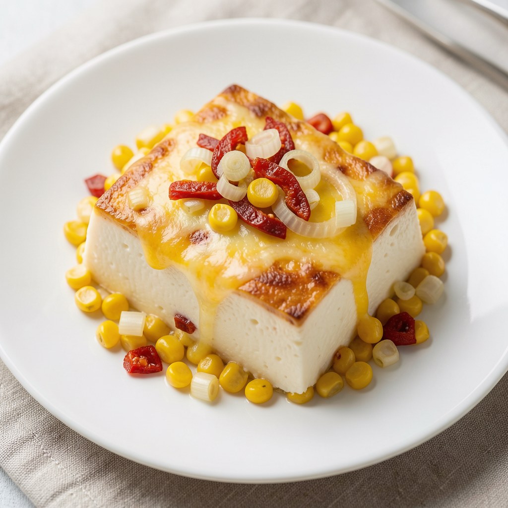 Pudding z kukurydzy, serrano, cebuli i sera