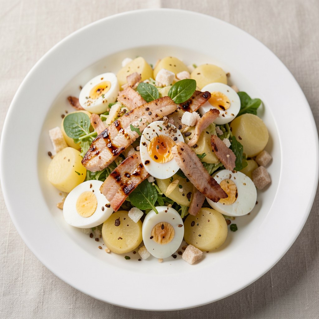 Sałatka ziemniaczana z wędzonym pstrągiem