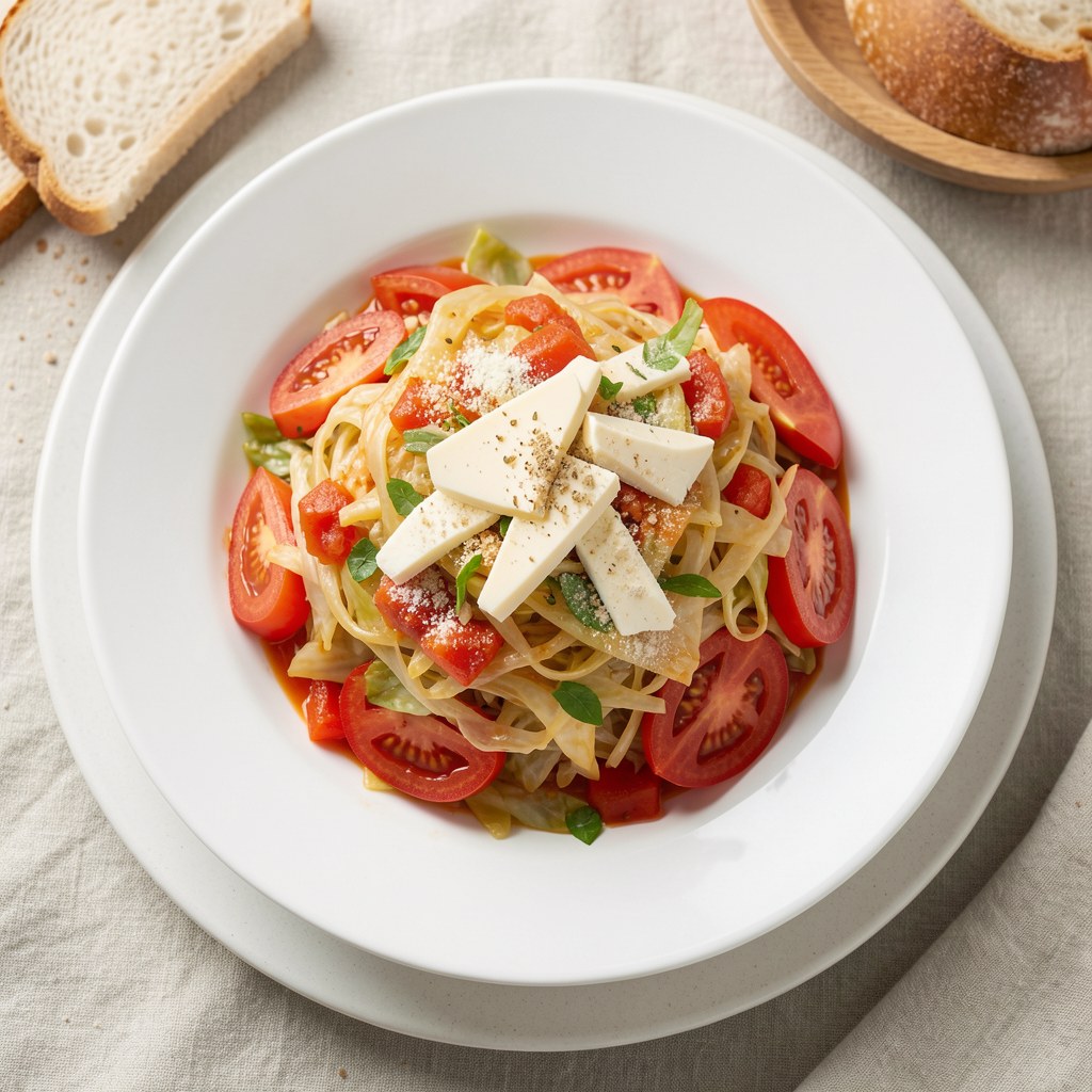 Młoda kapusta z pomidorami