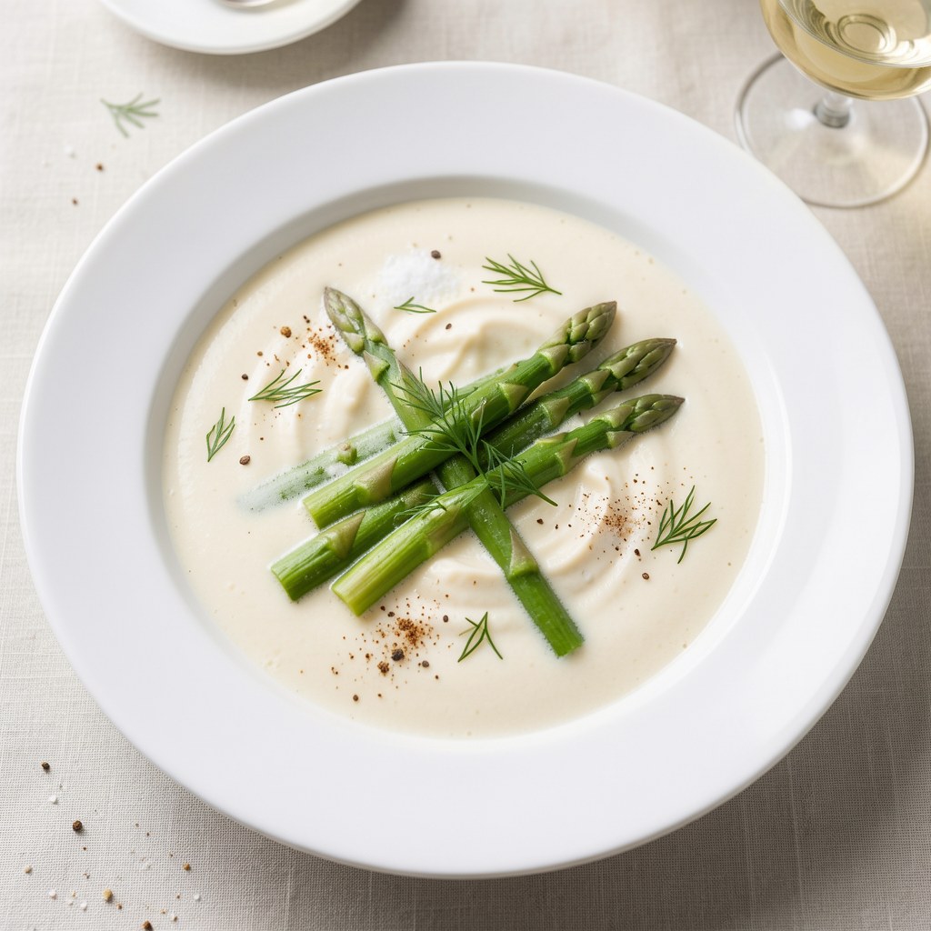 Zupa krem szparagowa z winem