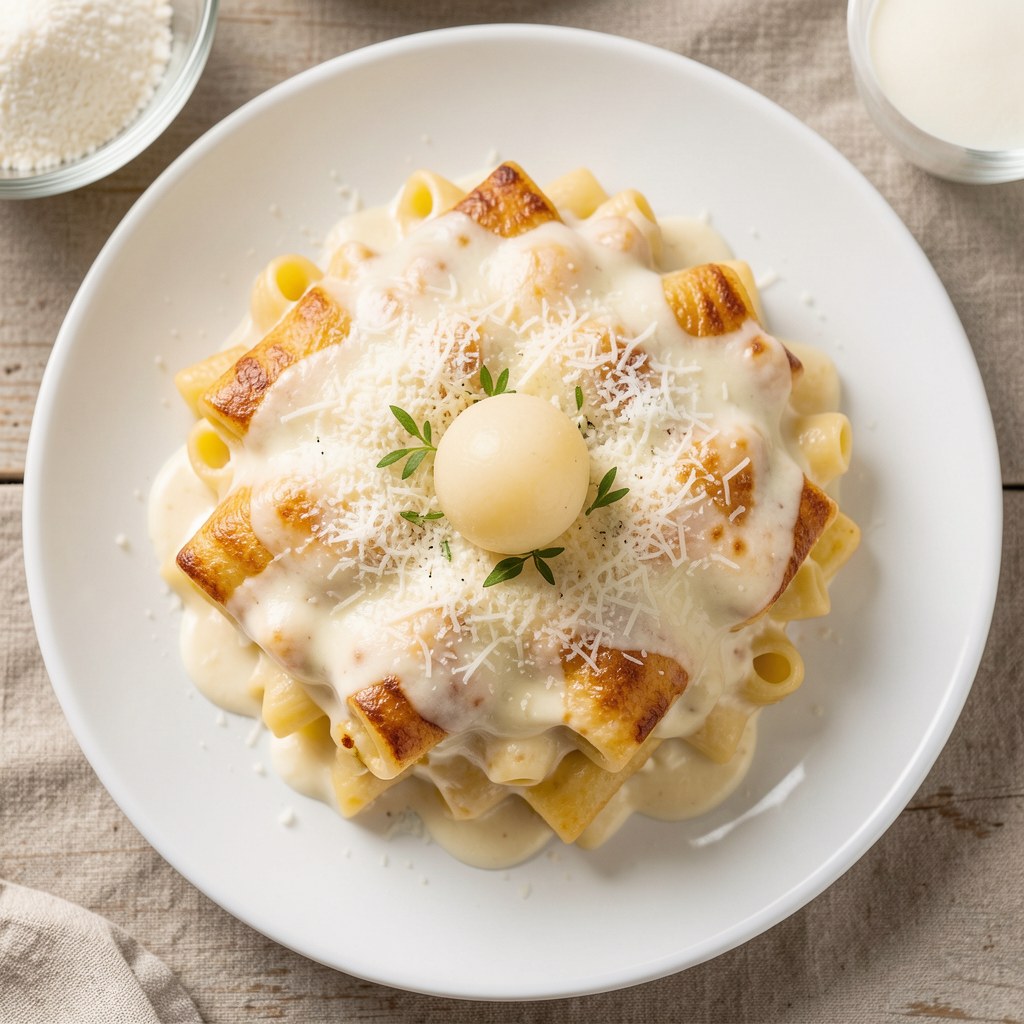 Makaron zapiekany z beszamelem