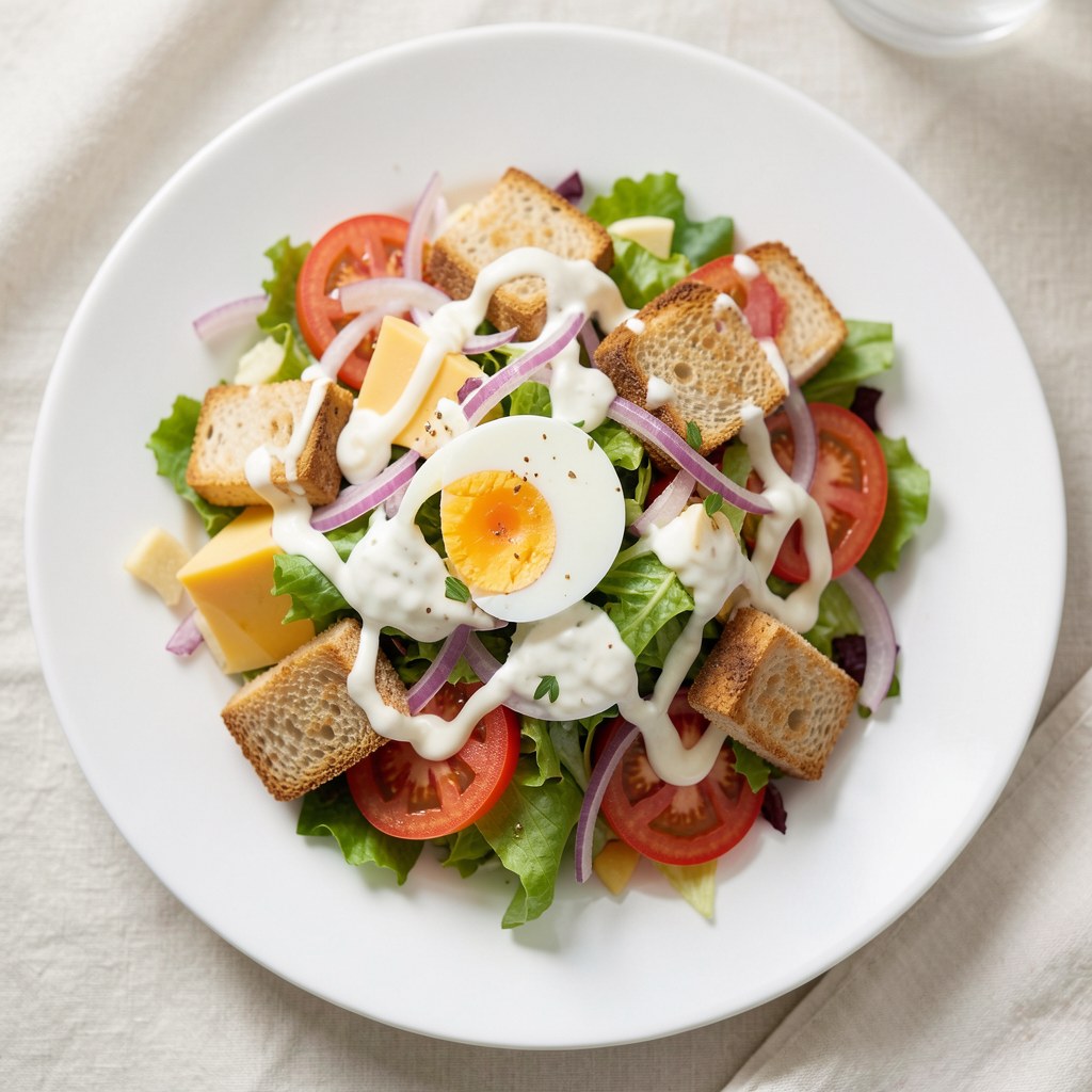 sałatka z grzankami