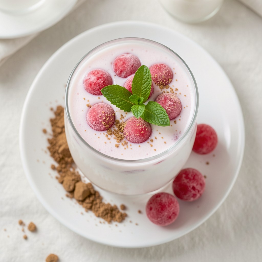 Odświeżający truskawkowy koktajl mleczny