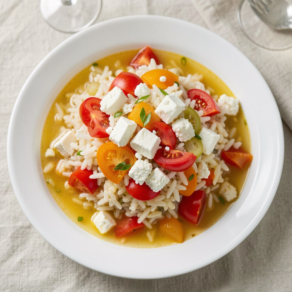 Ryż z pomidorami i fetą