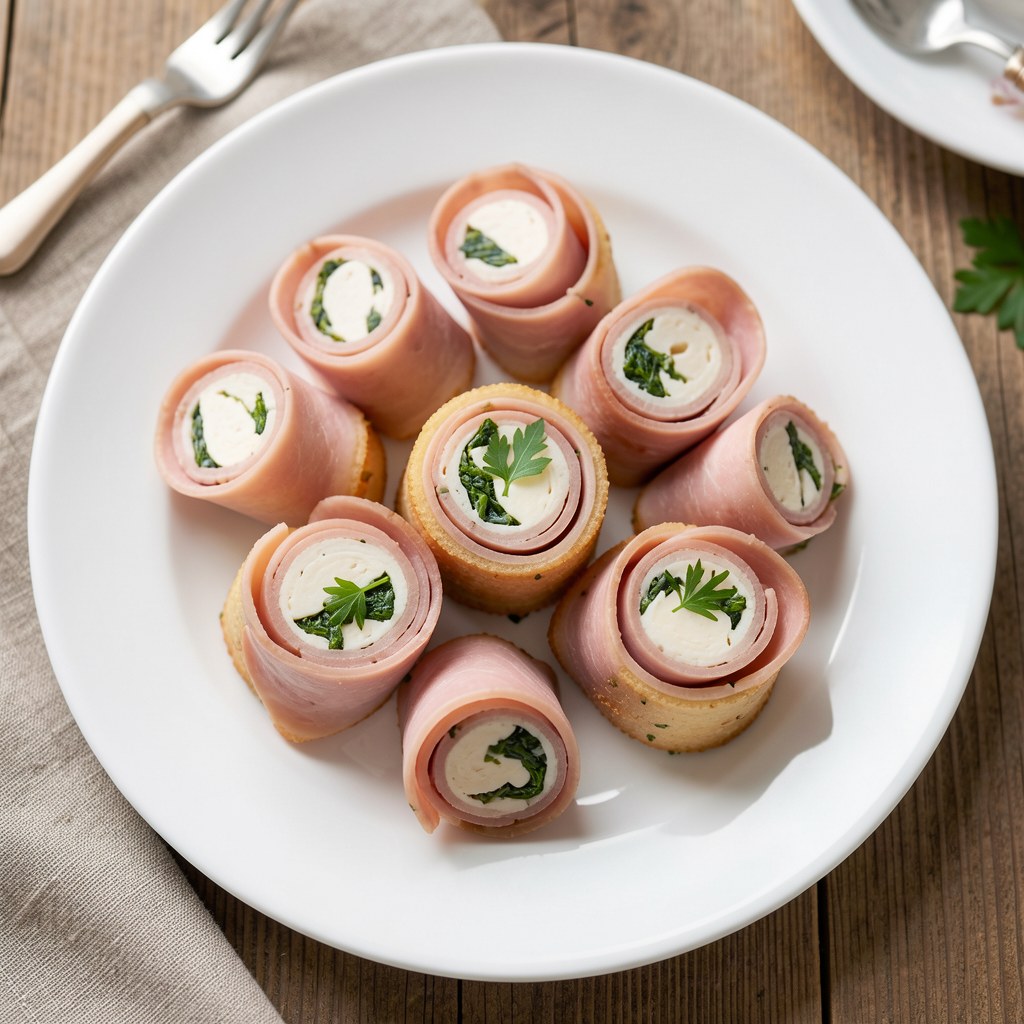 Roladki z szynki z almette