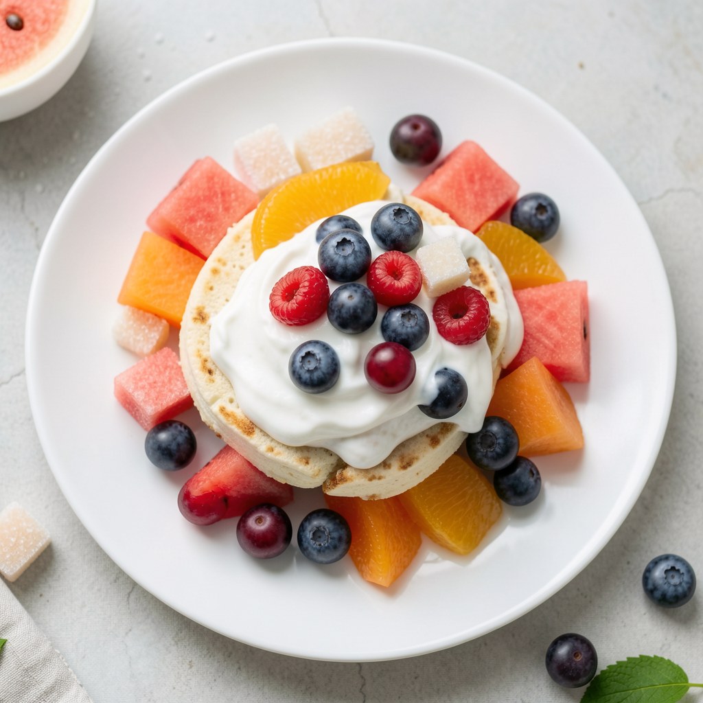 Twaróżek z soczystymi owocami lata i jogurtem greckim