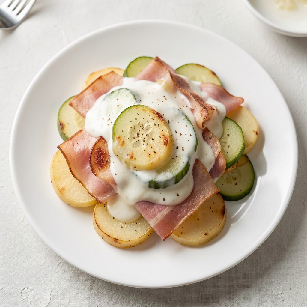 Ogórki zapiekane z szynką