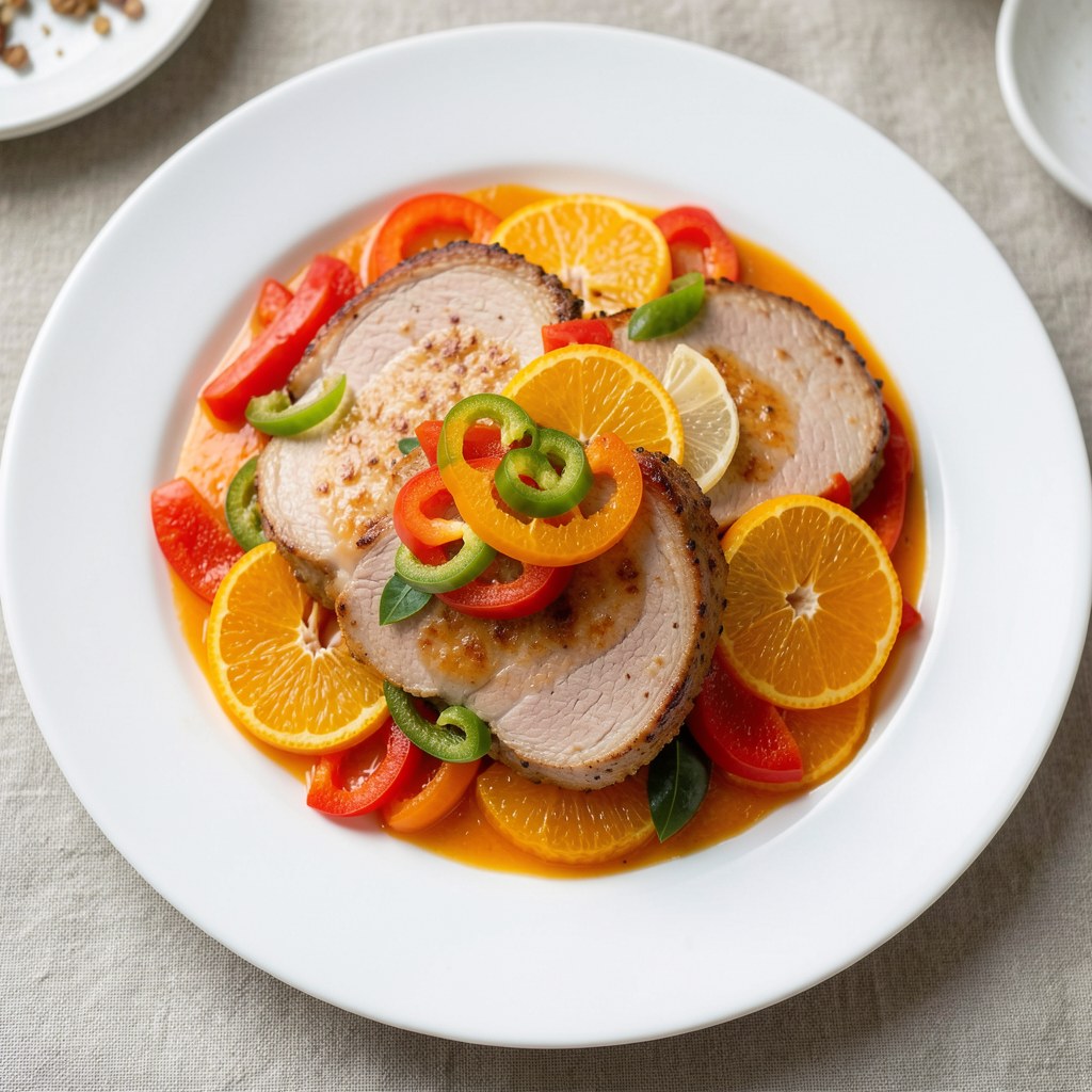 Kotlety wieprzowe w pomarańczowo - paprykowym sosie