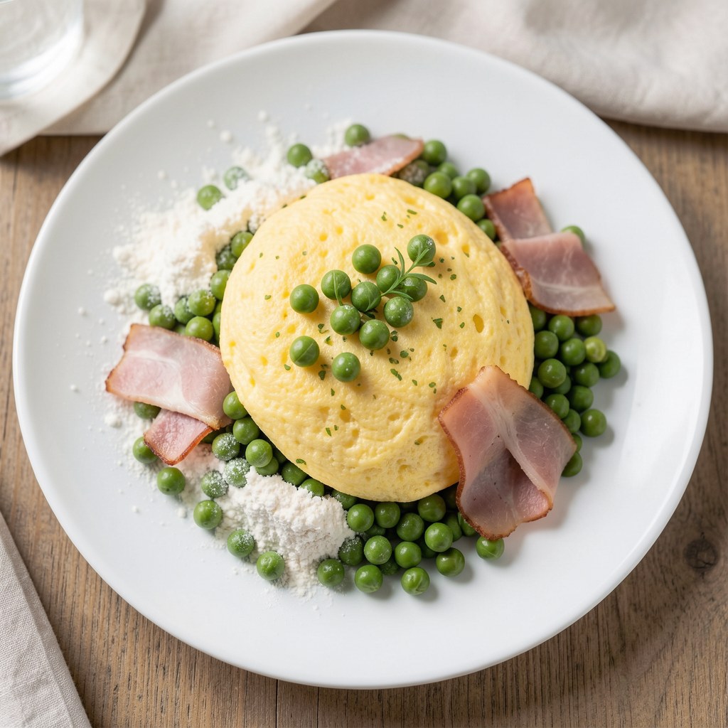 Omlet z zielonym groszkiem