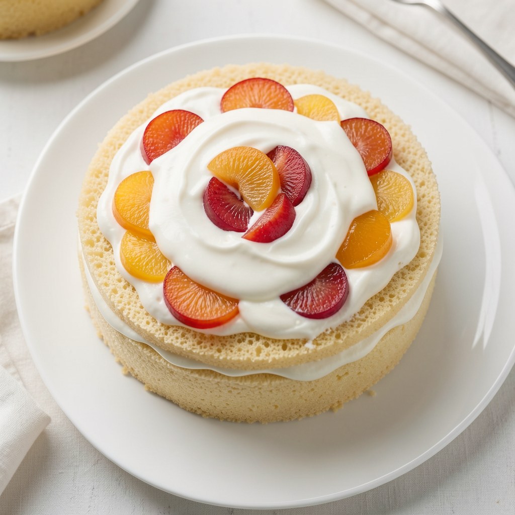 Tort śmietanowo- brzoskwiniowy