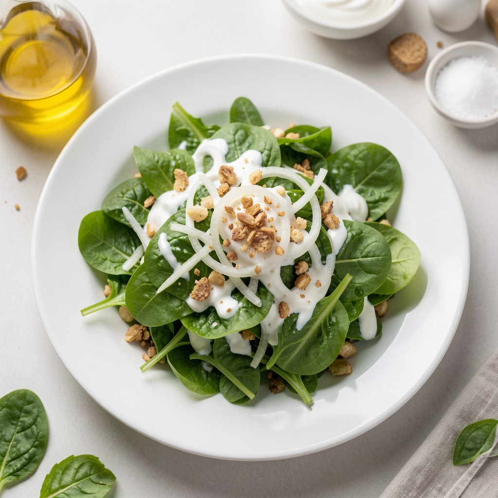 Sałata do obiadu z koperkiem i cebulą