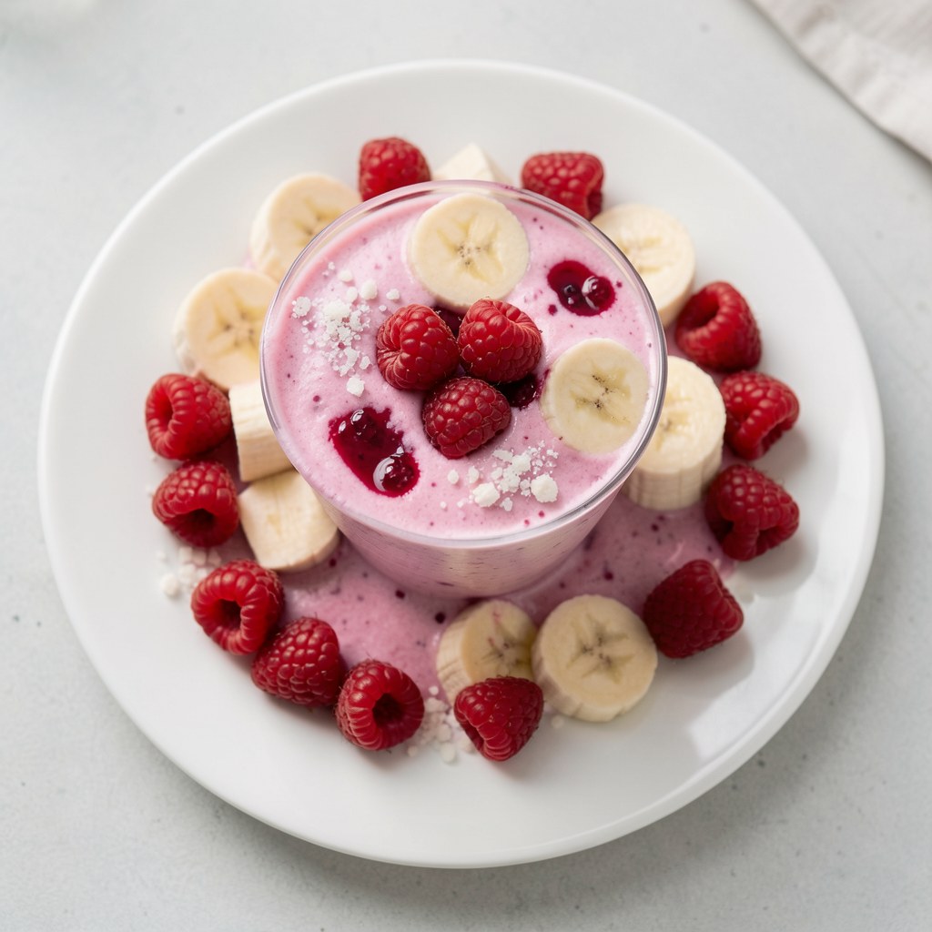 Koktajl bananowo-malinowy