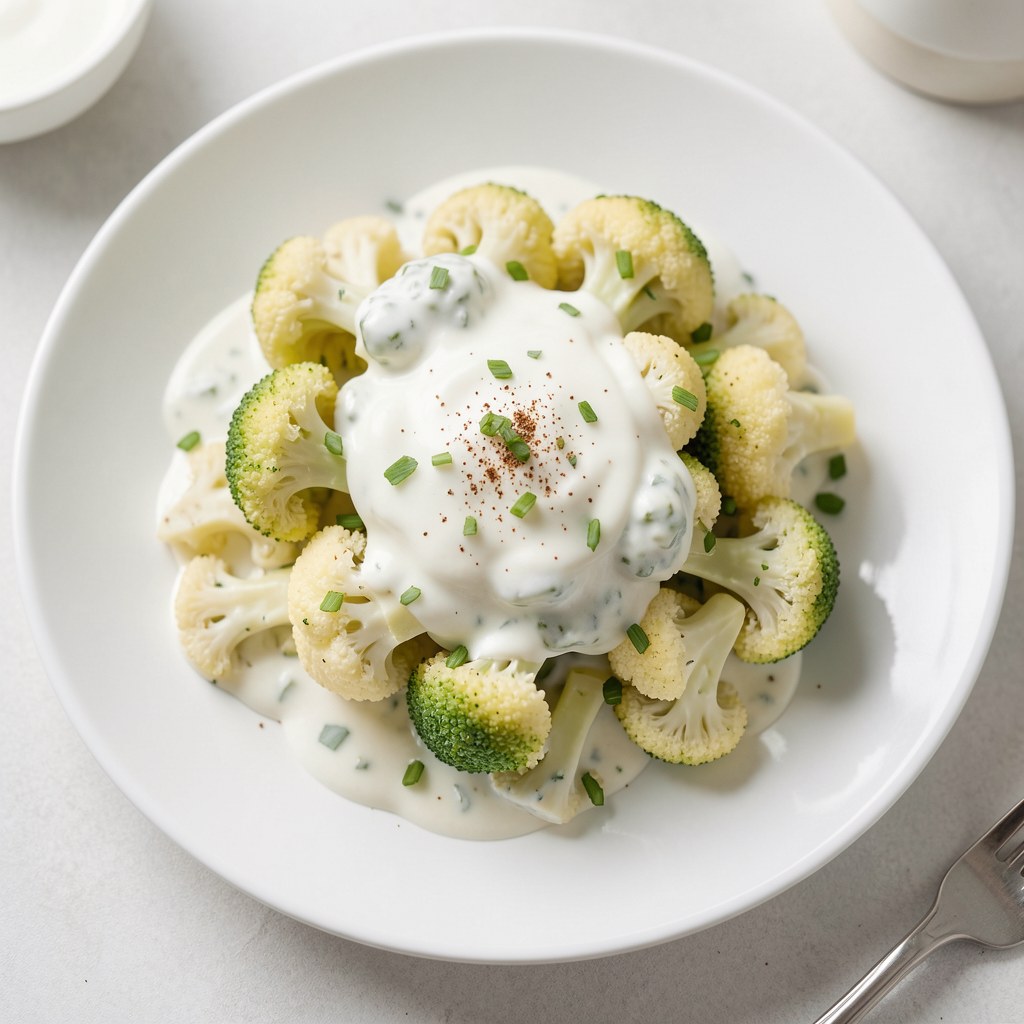 brokuł z sosem koperkowym