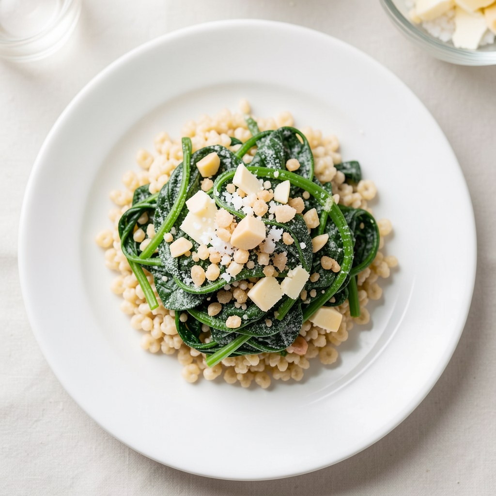 szpinak z kaszką manna