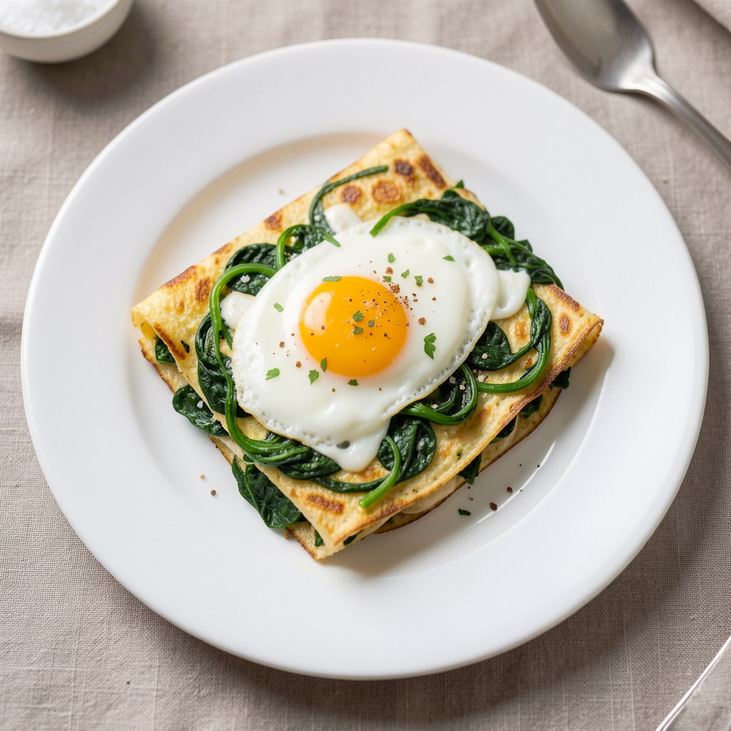 jajecznica z szpinakiem