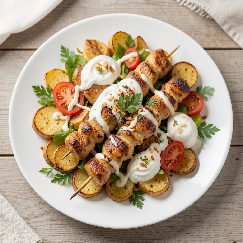 Kebab z pieczonymi ziemniaczkami