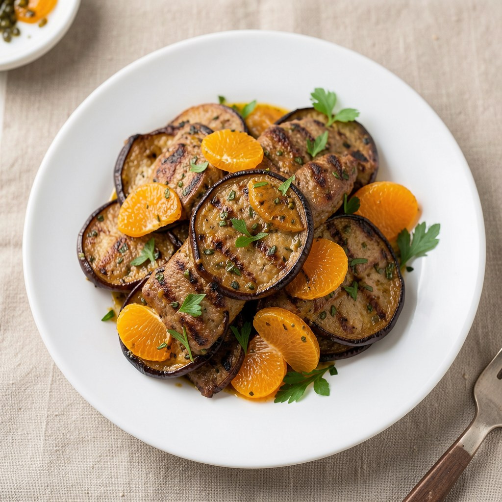 Kebab z mięsa i bakłażana