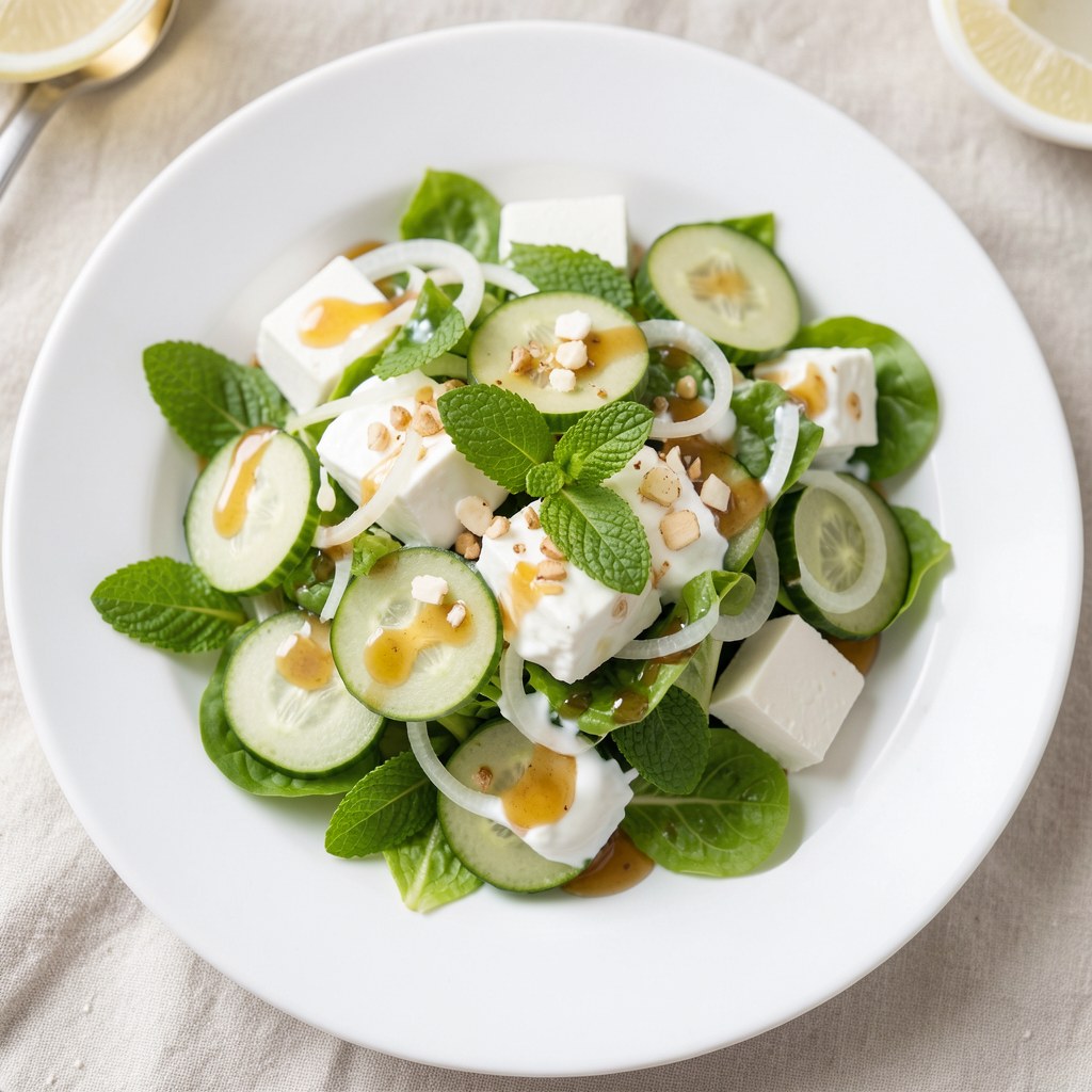 Sałata z ogórkami w sosie miodowym