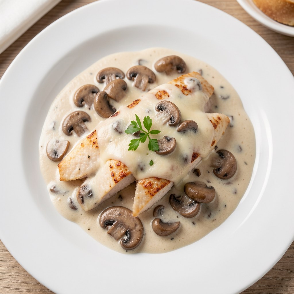 Panga w sosie pieczarkowym