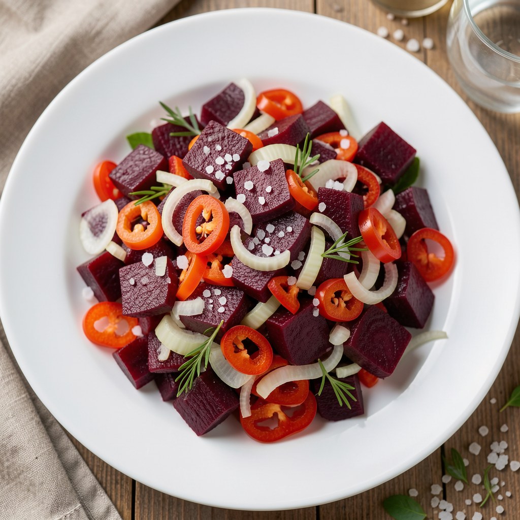 Sałatka z buraków, papryki i cebuli