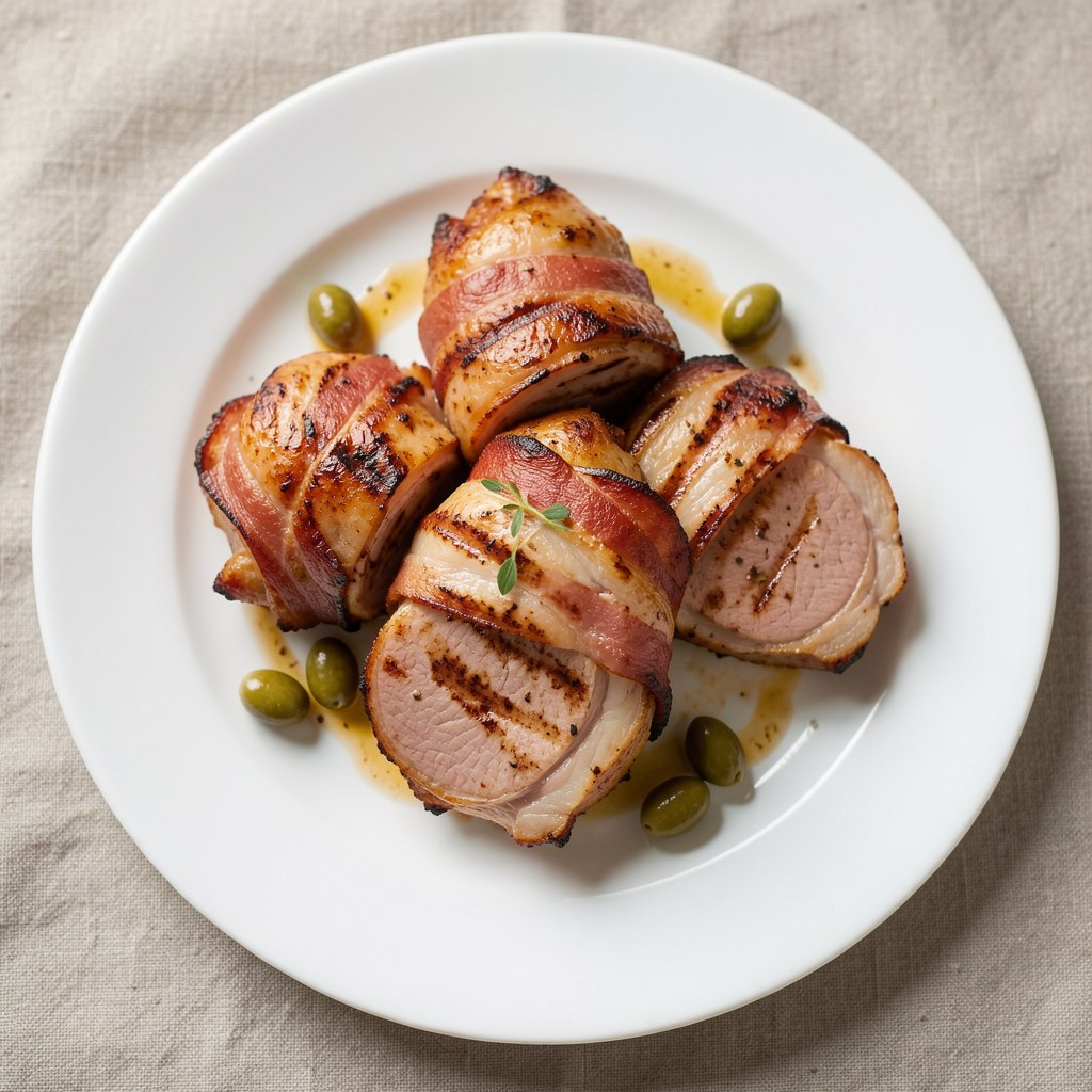Piersi z kurczaka z bekonem z grilla