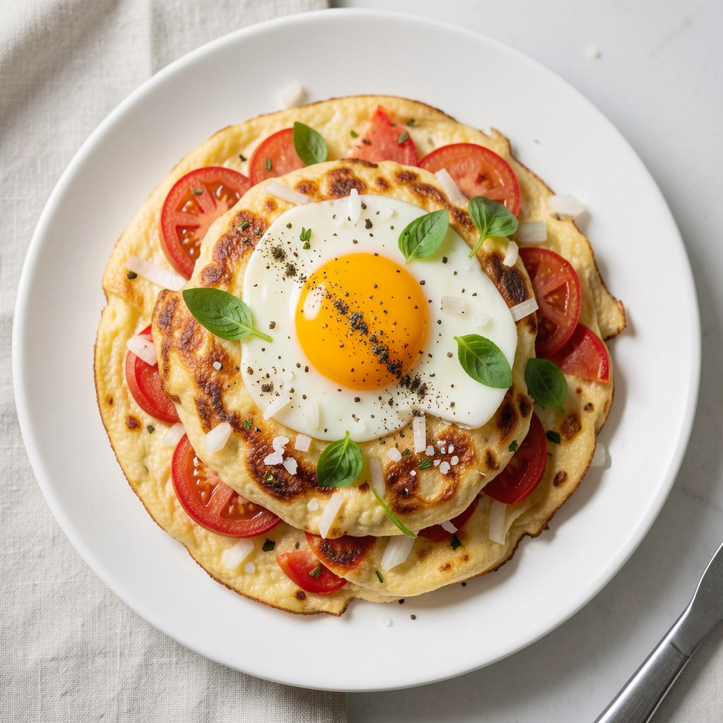 Jajecznica na maśle z pomidorek i szczypiorkiem