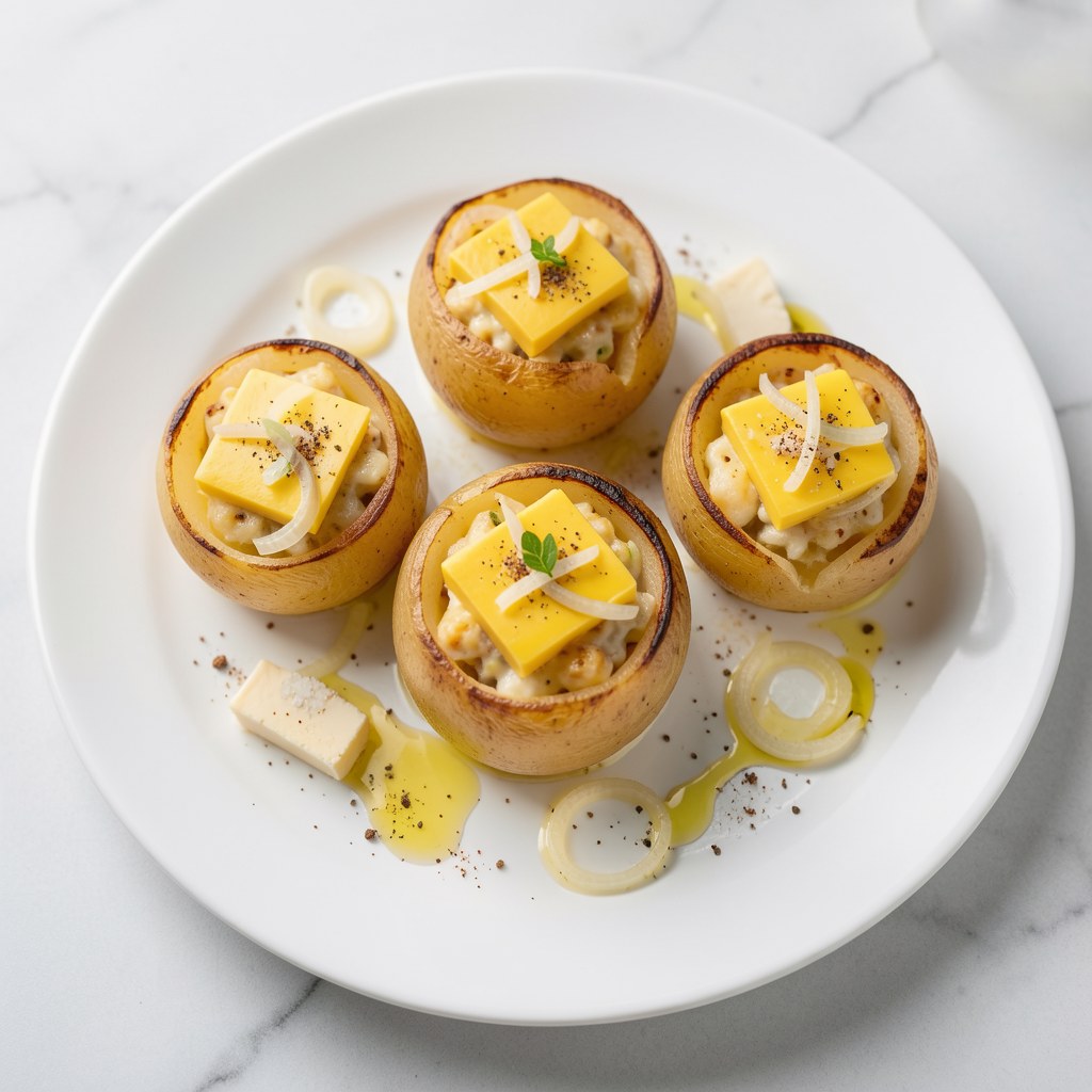 Ziemniaki w mundurkach z żółtym serem