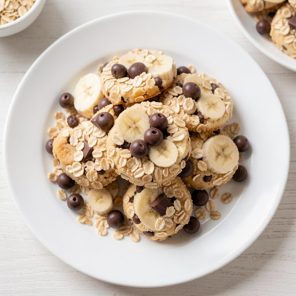 Ciasteczka owsiano - bananowe z czekoladą