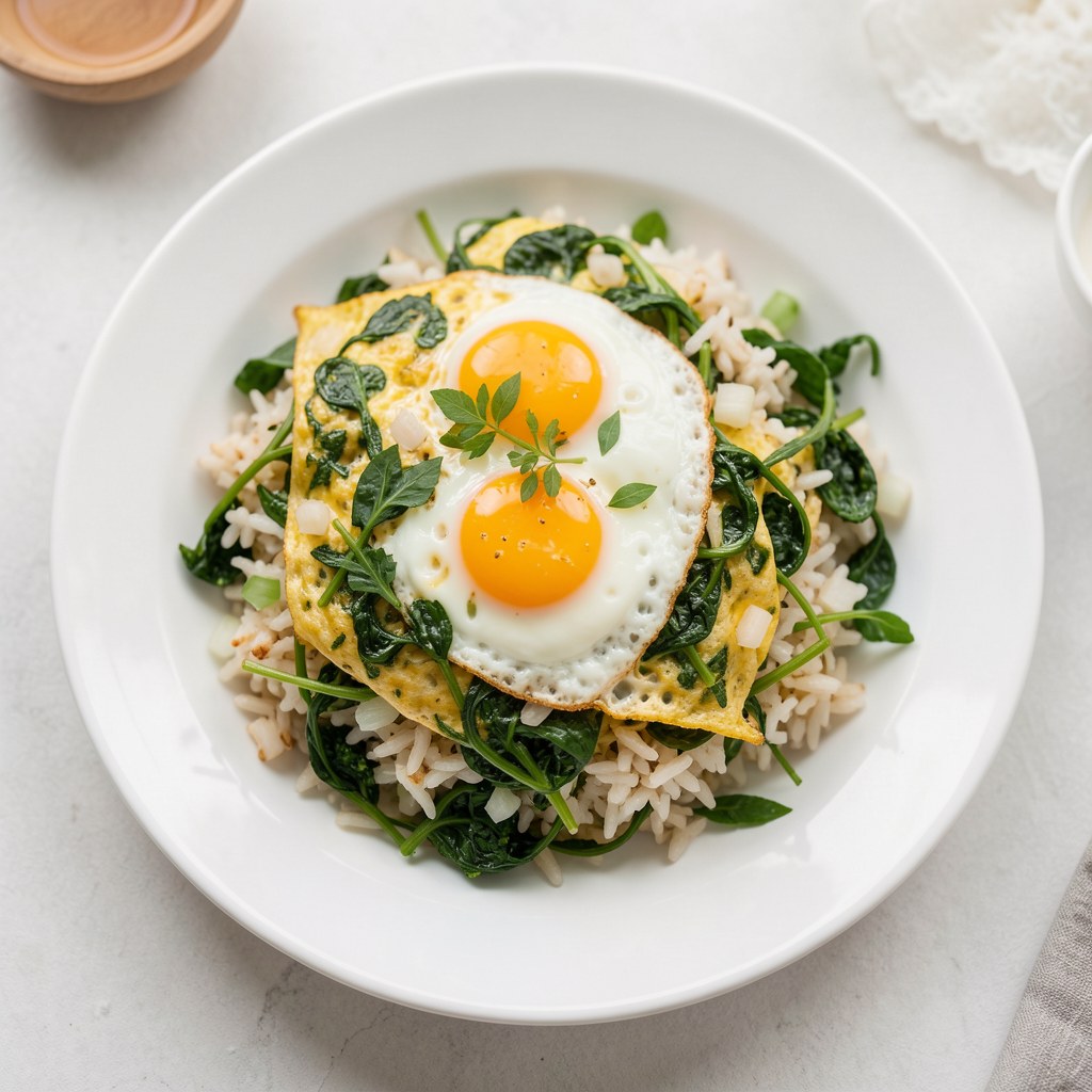 Omlet ziołowy z ryżem