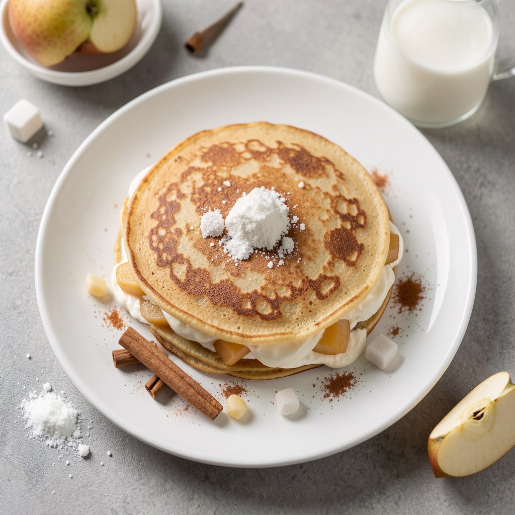 Naleśniki z serem i musem jabłkowym