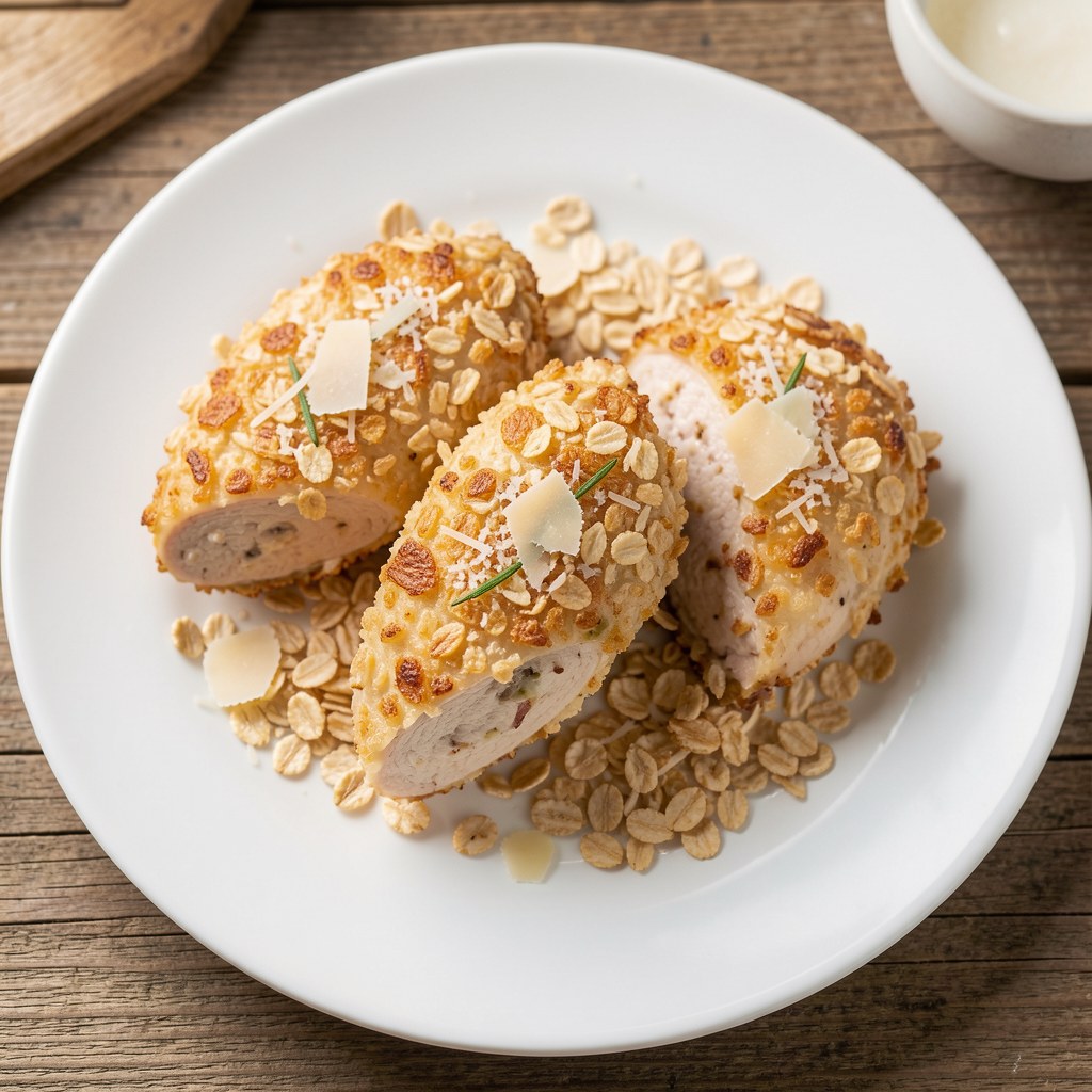 Kurczak w panierce owsiano - serowej