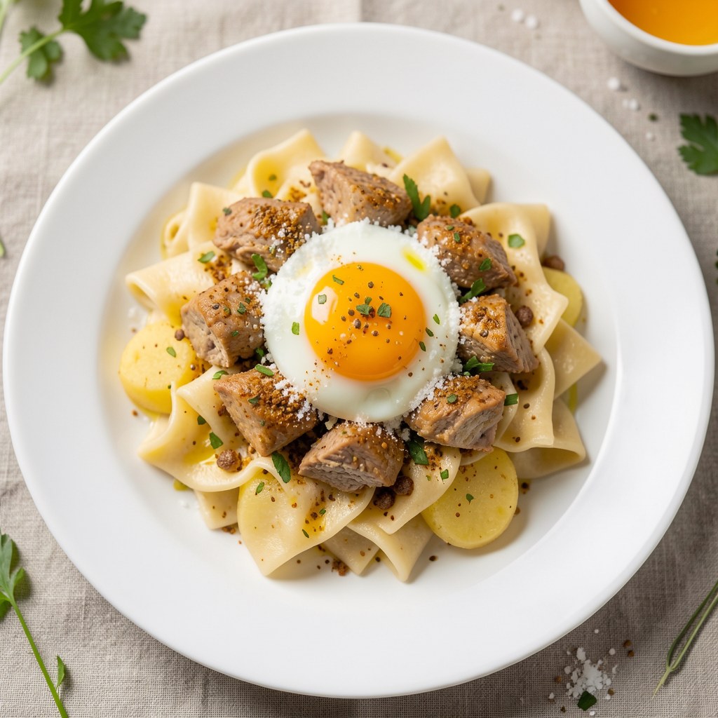 Kluski śląskie nadziewane gyrosem