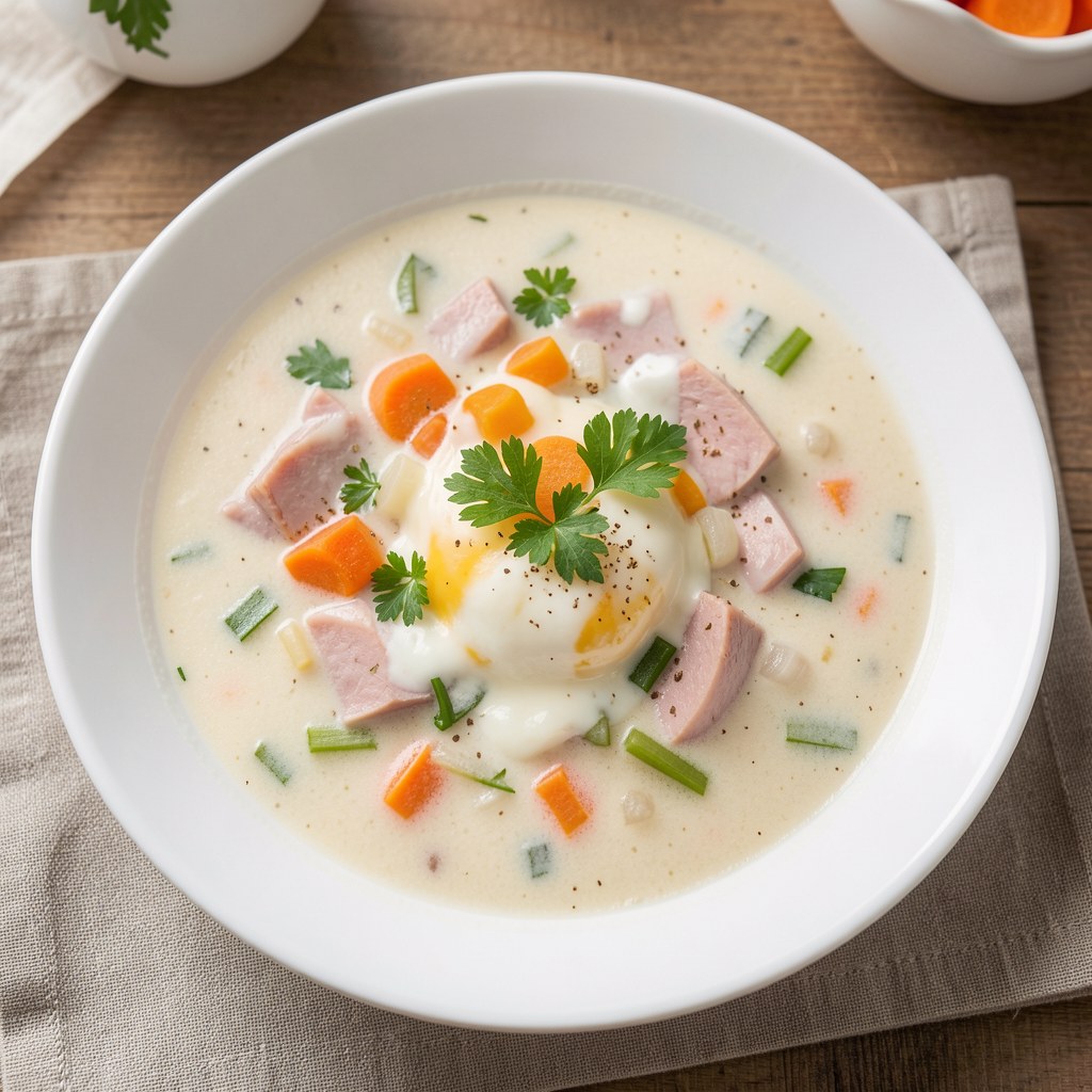 Zupa szynkowa z serkiem topionym