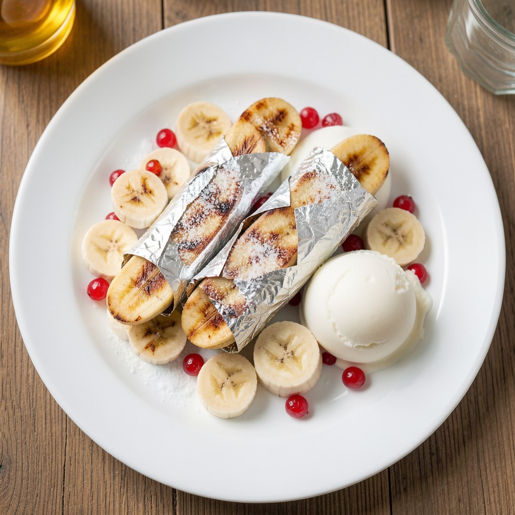 Banany grillowane z lodami